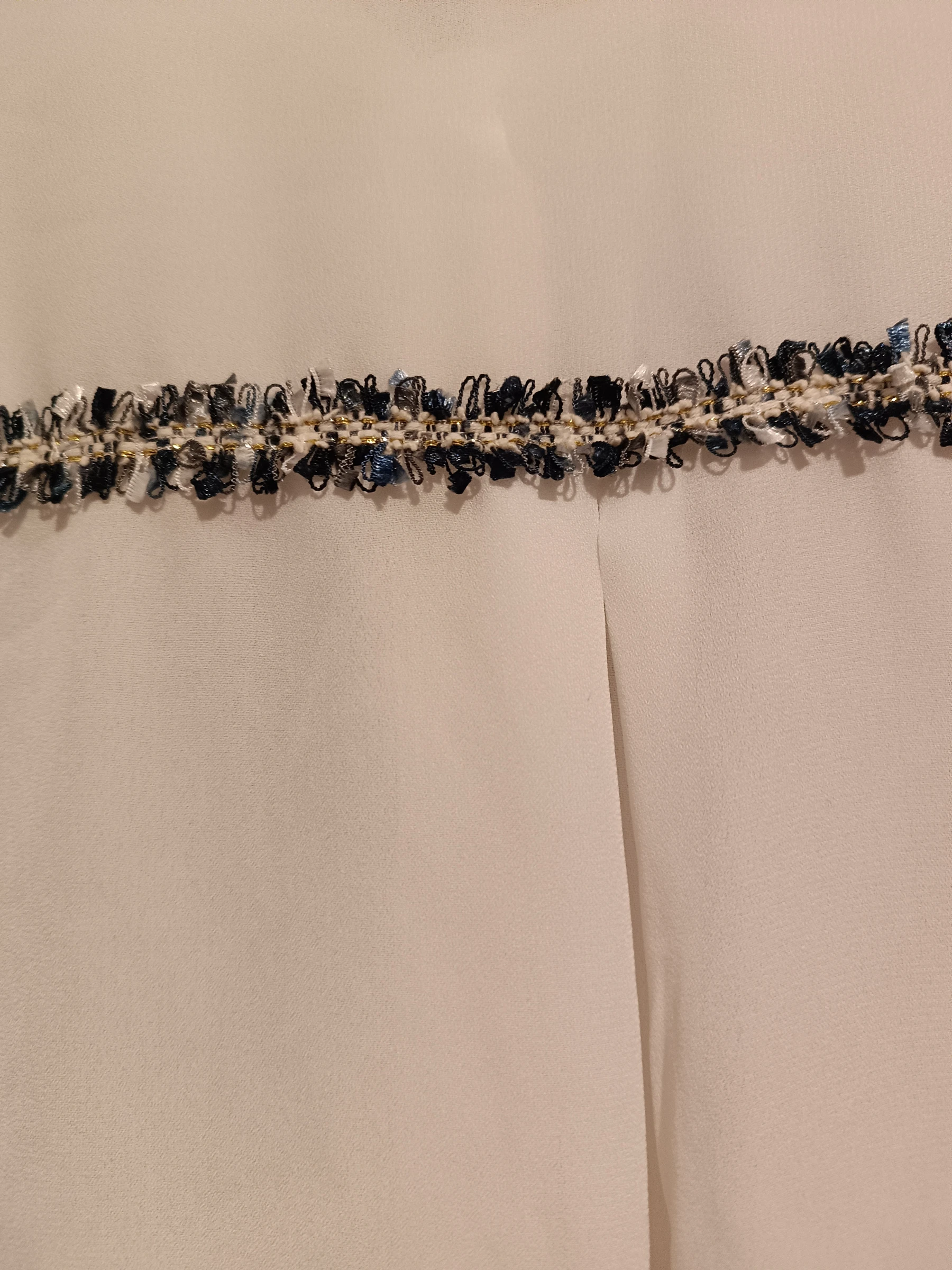 Zara navy blue ruffled sheer white blouse – photo 8